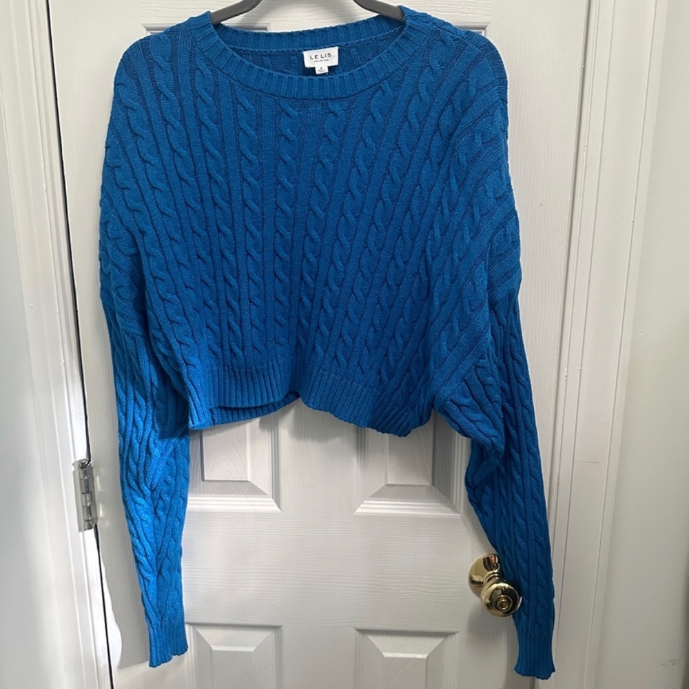 Royal Blue Cobalt Cropped Sweater